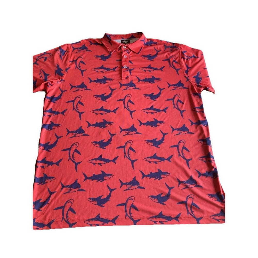 Waggle Men’s‎ Golf Shirt Size 2xl With Sharks Design